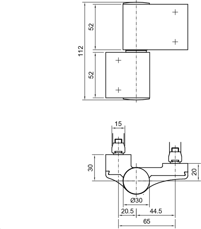TB4 AT 2tlg. + Bef.-platten BA 65mm, DP 30/20mm, RAL9016 Schaubild, CAD-Diagramm, Schaubild,