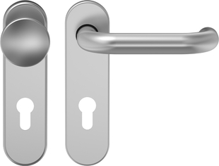 ECO Wechselgarnitur D-110/K-130 m. Kurzschild, PZ, F1 (Alu silber) Griff, Griff,