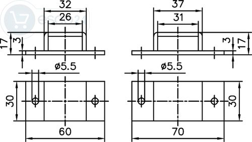 STANGENSCHLAUFEN 30X10 MM Z.SCHRAUBEN VERZINKT