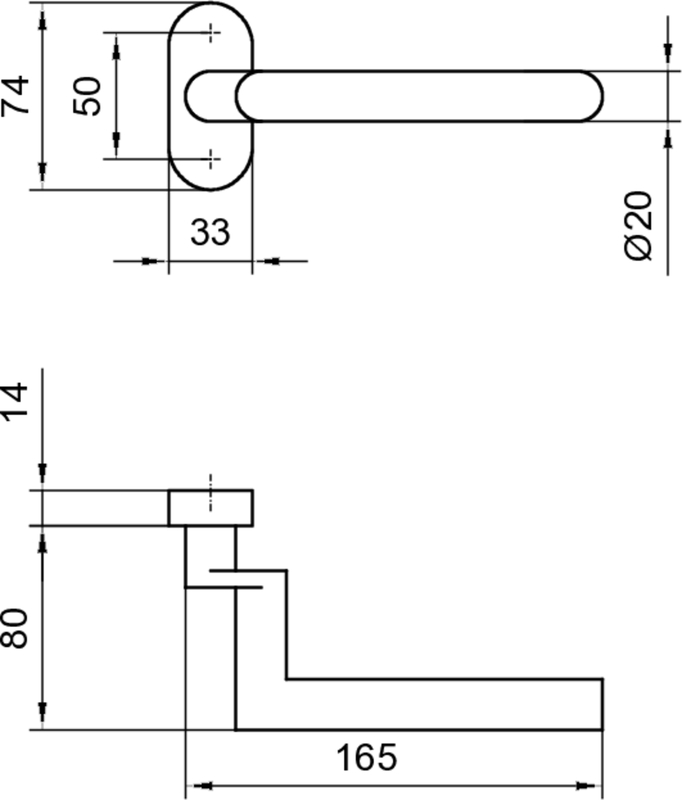 Türgriff, Türdrücker, Riegel, Griffrohr, Montageplatte