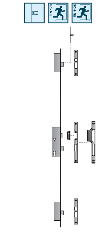 Türdrücker-Set, Schloss, Türbeschlag, Beschlag-Teile, Sicherheitsschloss