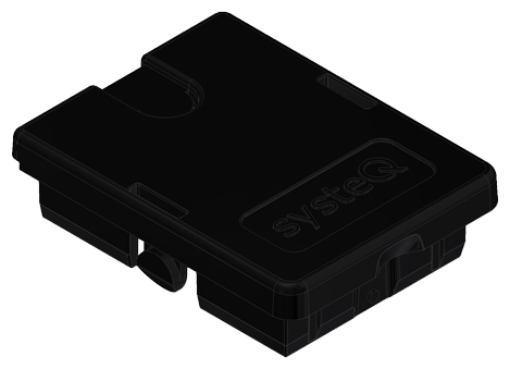 black box, plastic case, lid, compact, systemQ