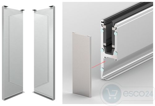 Endkappe CP-1402, rechts f.Glas 21,52 mm, Edelstahl, geschliffen