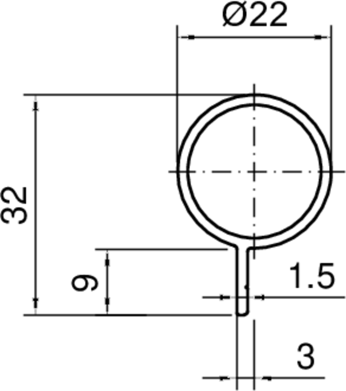 ring, clip, kreis, Ø22, maßangabe