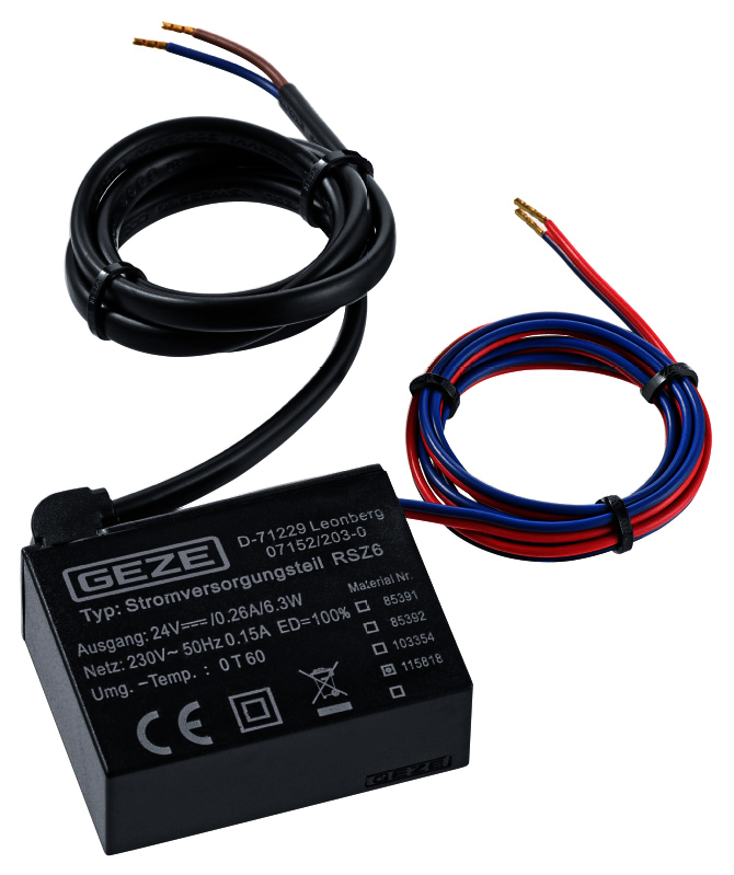 GEZE RSZ 6 / RSZ 7 Stromversorgungsteil für RSZ 6 ab Baujahr 2008 Adapter, Elektronik, Adapter, Elektronik,