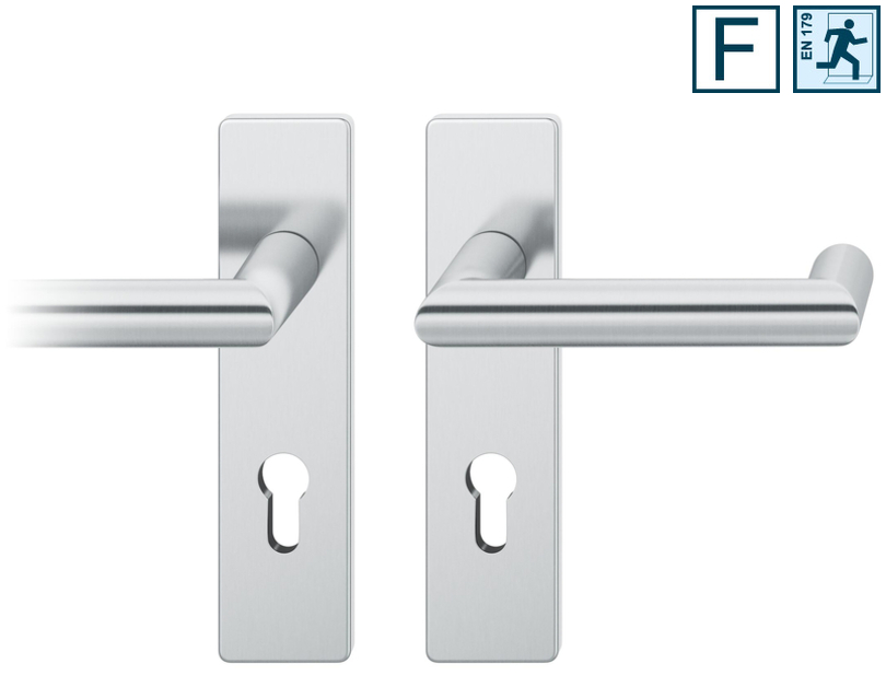 Türgriff, Türdrücker, Edelstahl, Schlossrosette, Glanzfinish