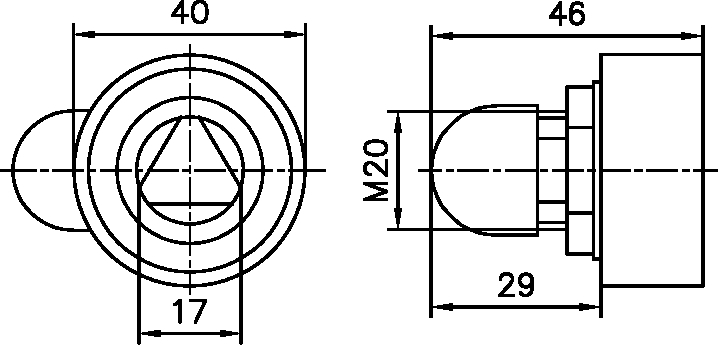 vented plug, grommet, runder Anschluss, M20 Gewinde, Abmessungen 40mm
