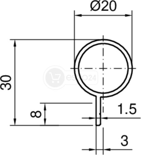 FSA 8500 O20 Abdeckprofil inkl. Schrauben L=1980 mm AL-EV1