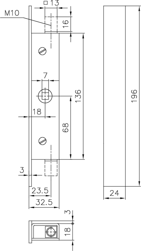 KANTENRIEGEL,VERZ.,7MM NUSS,18 MM DORN Schaubild, Schaubild,
