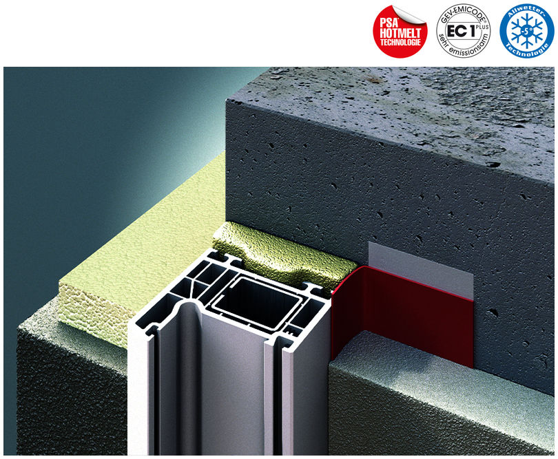 Kunststoffprofil, Fensterrahmen, Aluminium, Isolierung, Bauteil