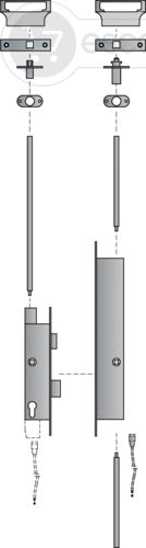 FT-Schloss-Set BKS-S-18-ESC-2TES 2flg. GF-OV, FT-GK (motor.), Fkt.E GFF