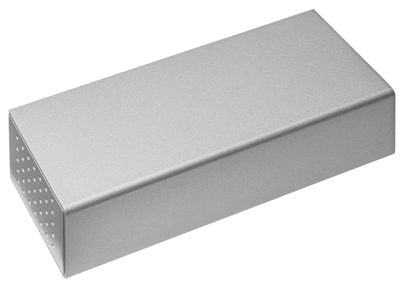 Metallbox, rechteckige Box, perforierte Seite, Silber, Aufbewahrungsbox