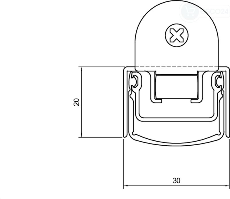 Türdichtung Athmer STADI L-30/20WS DIN L/R A= 1050 mm