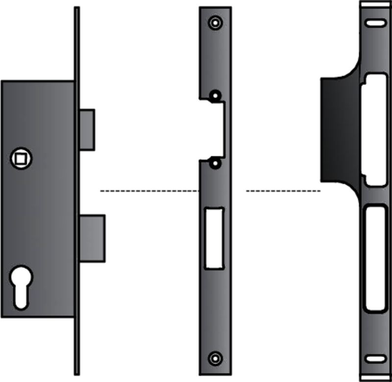 FR-Schloss-Set systeQ-S-1E BASIC 1flg.  f.EÖ ausw. Griff, Griff,
