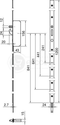 Stulpverlängerung systeQ-M-SLH(-M)(-ESC) F2,7x24x1200,L/R (kürzbar)