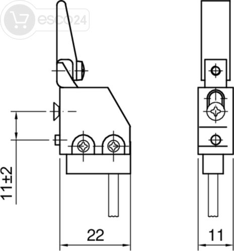 ASSA Riegelschaltkontakt 878 Wechsler, m.Kabel l=4m