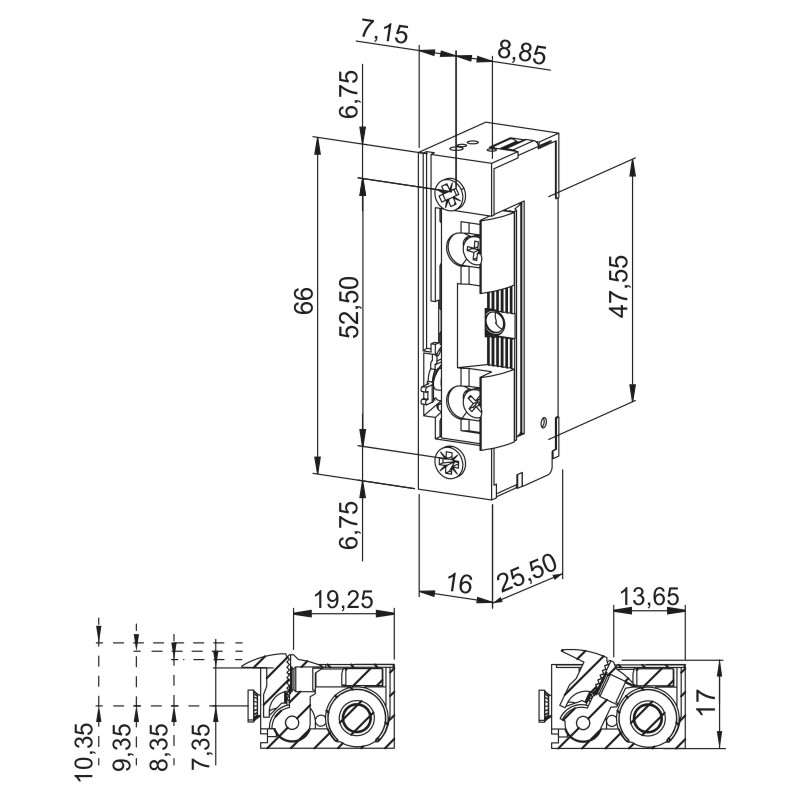 Türschloss, Elektrischer Türöffner, Schlossmechanismus, DIN-Standard, Klemmmechanik