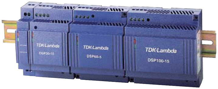 3-Channel module, TDK-Lambda, DSP100-15, DIN-Rail mounting, blauer Gehäuse