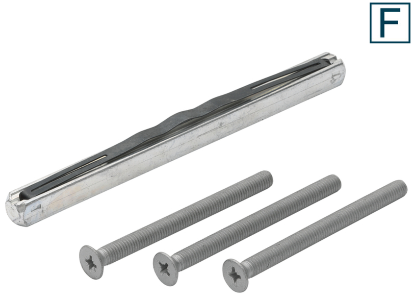 metallisches Schienensystem, eingestellte Schiene, Gewindeschrauben, Schrauben mit Kreuzantrieb, Metallteile