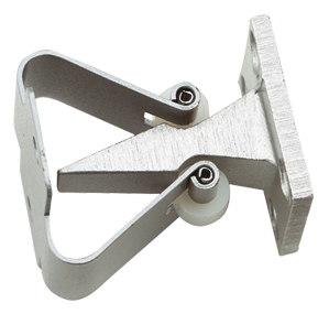 Klammerhalter, Türhalter, Metallhalter, Kunststoffrollen, Scharnier