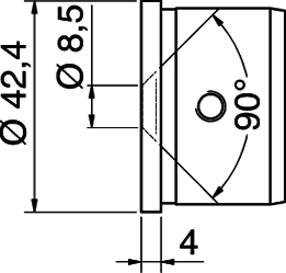 Abstandshalter, runder Stecker, Metallring, Innendurchmesser 8,5, Außendurchmesser 42,4