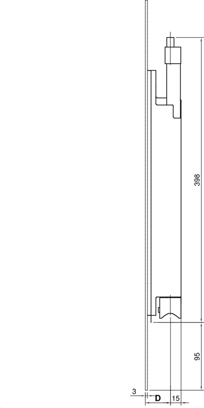 glass door, Kabinettenscharniere, Metallscharniere, Maße 398, Dicke 3