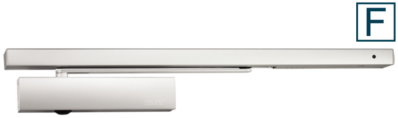 Schiebetor-Schließer, Arm, Silber, rechteckig, Metall