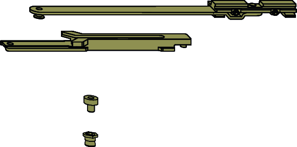 zahnräder, Schiene Wagen, schlitzschiene, schraube, bolzen
