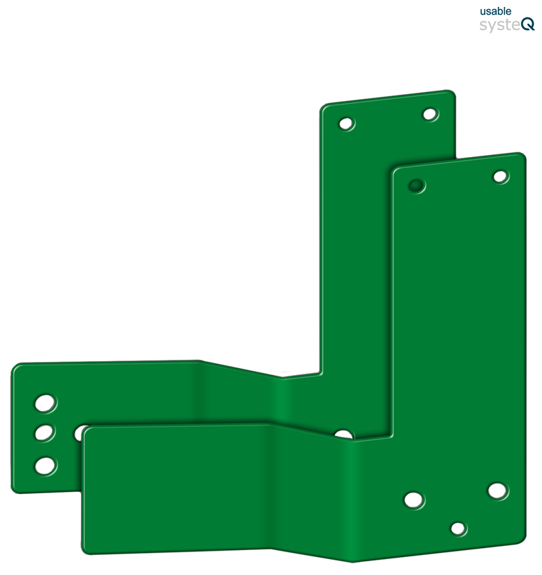 winkelsteg, L-Form, Gelenkblech, grün, Metall