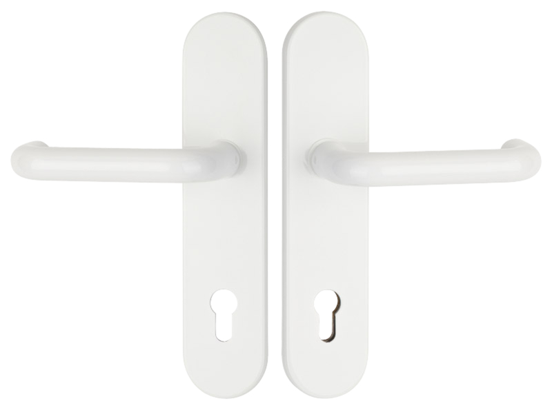 Türdring, Türgriff, weiße Oberfläche, Doppelset, Schlüssellochschutz