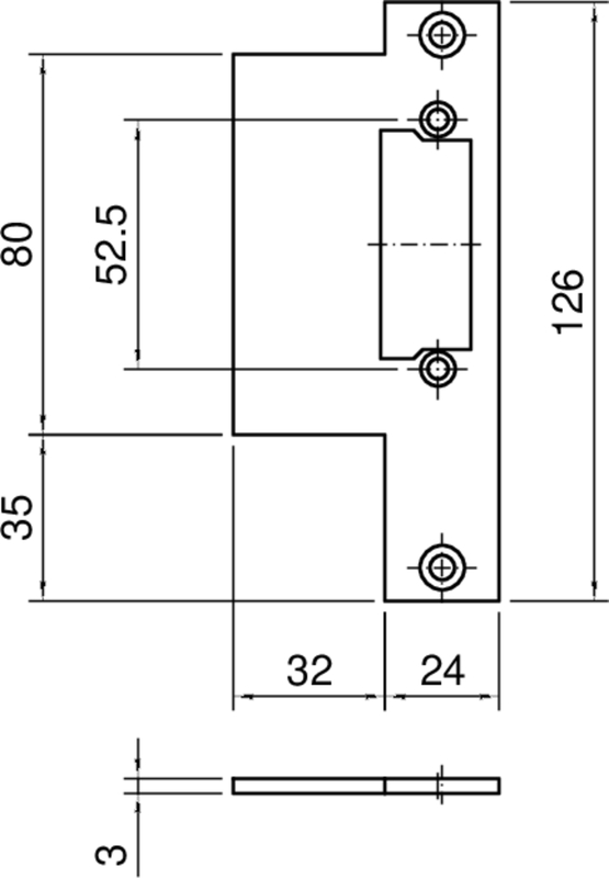 mechanische Bauteil, Abmessungen, Scharnierplatte, Bohhole,  technically drawing