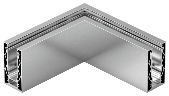 Aluminiumwinkel, Eckverbinder, Aluminiumprofil, Edelstahloptik, L-Winkel