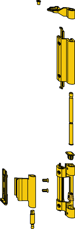 Mechanische Bauteile, Scharnier, Halterung, Goldfarbend, Scharnierbaugruppe