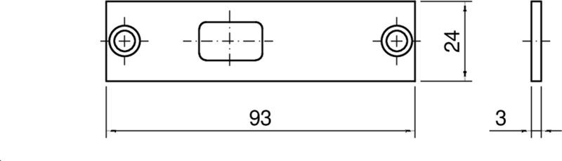 blech, montageplatte, rechtwinklig plate, slot, schraubenlöcher