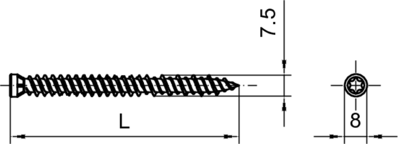 Holzschraube, Schraube mit Phillipskopf, Selbstschneidende Schraube, Gewindeschraube, Metallschraube