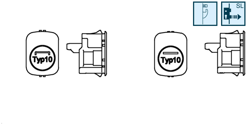 Type 10, Klemmen, Kunststoff, ovale Abdeckung, Tankanfüller