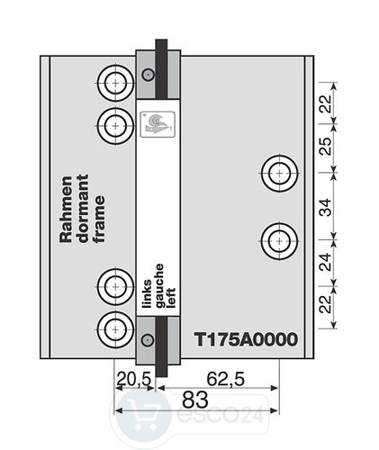 Dr.Hahn Bohrlehre TB 4/4AT 3tlg. Bohrabstand 83 mm