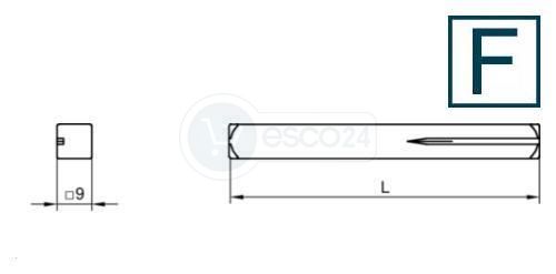 esco Drückerstift VK=9, l=75mm