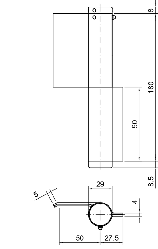 mechanical drawing, dimensional diagram, Zylinder, Stab, Maßzeichnung