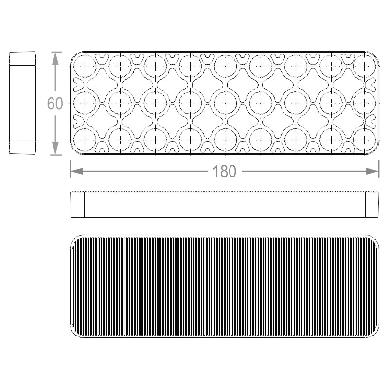 Kühlmatte, Gehäuseplatten, Rillendesign, Abdeckung, Muster