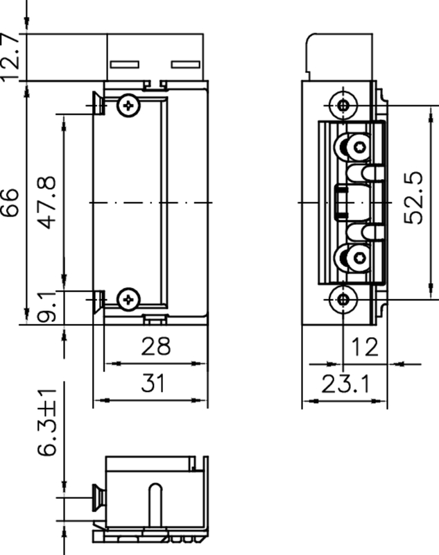 elektrisches Bauteil, Steckverbindung, Slot, konstruktionszeichnung, Maße