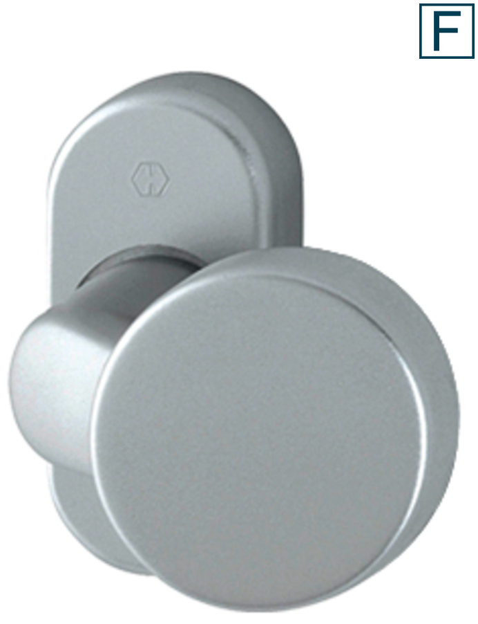 HOPPE Türknopf flach FS-E58G/55 Edelstahl matt (F69)