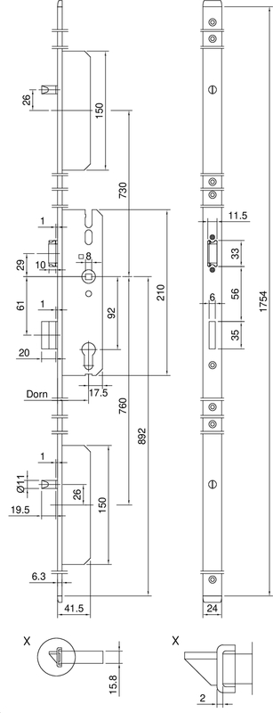 MFV KFV AS 2300 K002 D34 U6,3X24X1754 SL-Falle PZ Niro L/R Schaubild, CAD-Diagramm, Schaubild, Gaspumpe, Maschine, Pumpe,