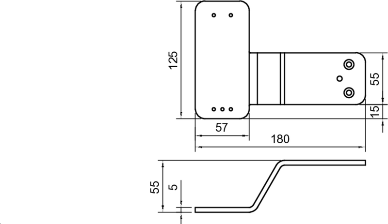 Elektrischer Scharnier, Montageplatte, Bauplan, Schwarz-Weiß-Illustration, Möbelbeschlag