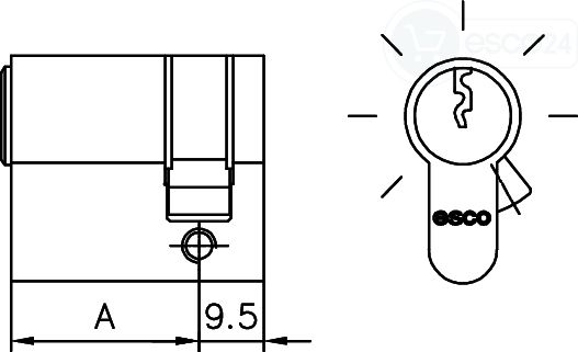 PROFIL-HALBZYLINDER - ESCO 31MM, 3 SCHLÜSSEL, GLEICHSCHLIESS.