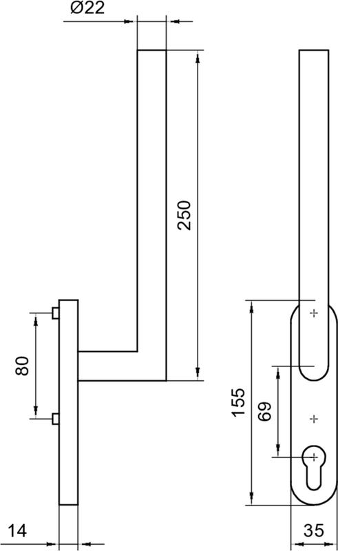Lampe, Wandlampe, Wandleuchte, Metall, Abmessungen 250mm