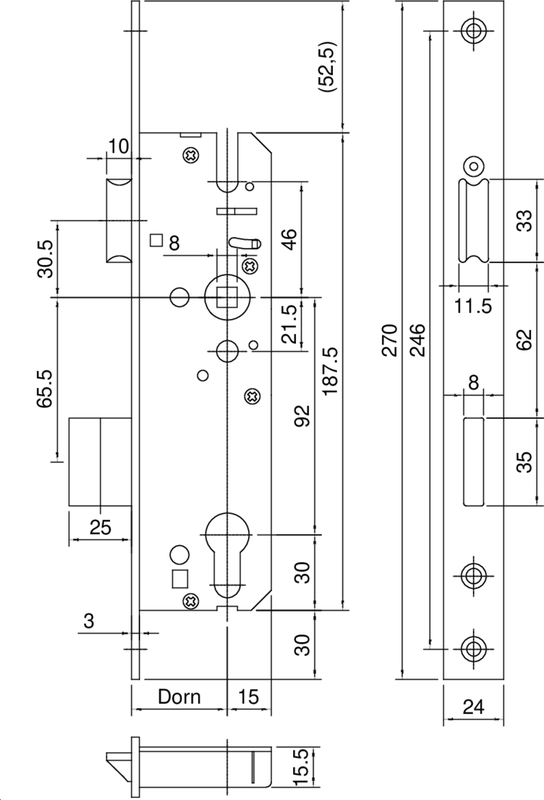 Türschloss, Sicherheitsschloss, Schlossmechanik, Türbeschlag, Profilzylinder