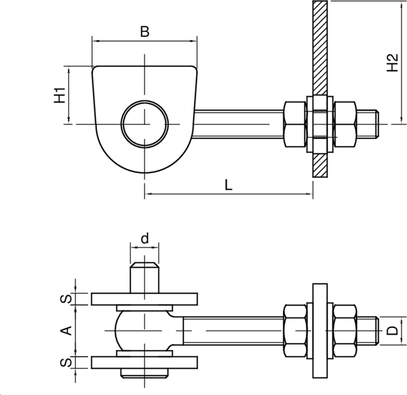 TORBAND, VERSTELLBAR VORMONTIERT, 12 MM, DIN L/R, STAHL BLANK CAD-Diagramm, Diagramm, CAD-Diagramm, Diagramm,