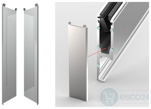 Endkappe CP-1402, rechts für Treppen f. Glas 17,52 mm,Edelstahl, geschliffen