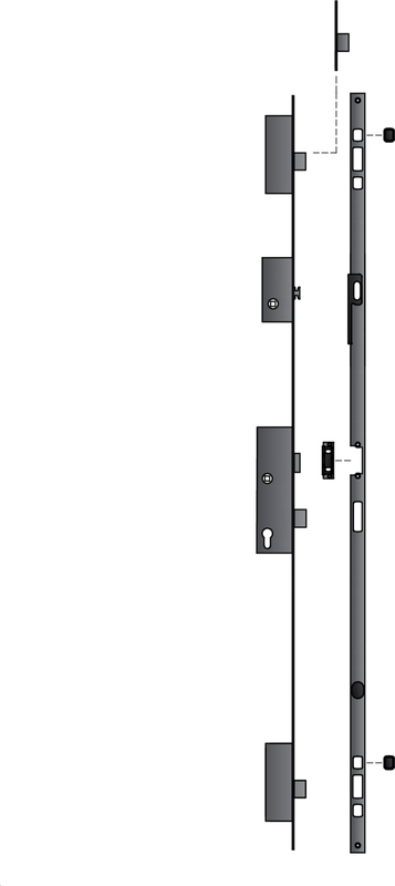 HT-MFV-Set systeQ-M-SL-SP-1 1flg. einw., SP-Schloss, Schließleiste